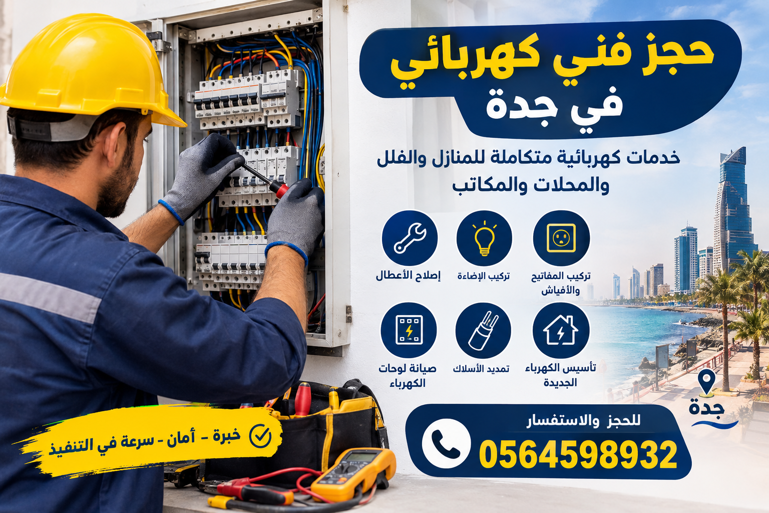 حجز فني كهربائي في جدة